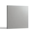 A large, smooth, light grey rectangular object standing upright against a white background Royalty Free Stock Photo