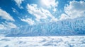 A large snow covered mountain with a blue sky in the background, AI Royalty Free Stock Photo