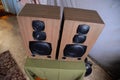 Large Soviet speakers Orbita 35as-016. Vintage Royalty Free Stock Photo