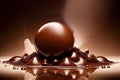 A large spherical chocolate on top of the chocolate pile. Royalty Free Stock Photo