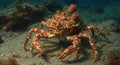 Large spiny crab underwater Royalty Free Stock Photo