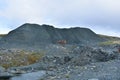 Large spoil heap at Honister slate mine