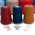 large spool of thread, knitting yarn, multi-colored threads