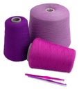 large spool of thread, knitting yarn, multi-colored threads