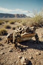 Desert Toad Portrait: A Ground-Level View of an Amphibian in its Natural Habitat Royalty Free Stock Photo