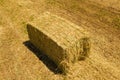 Large square Hay Bale in a field. Royalty Free Stock Photo