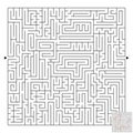 A large square labyrinth. Find the path from the entrance to the exit. Vector illustration isolated on white background. With the Royalty Free Stock Photo