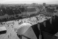 The Large Square (Piata Mare) in Sibiu in black and white