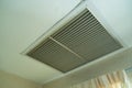 Large square return air vent located in the ceiling of a home.