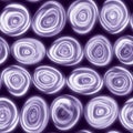 Large squiggly wiggly swirly whirly spiral circles that look hand drawn in a violet, purple seamless tile