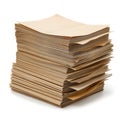 Stack of Brown Paper Bags on White Background Royalty Free Stock Photo