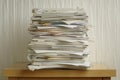 Large stack of messy documents and papers Royalty Free Stock Photo