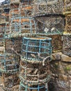 A Large Stack Of Multicolored Crab Pots