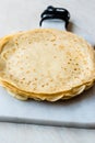 Large Stack of Plain Thin Pancake Crepes