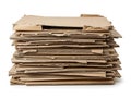 A large stack of recycled cardboard sheets Royalty Free Stock Photo