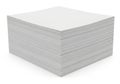 A large stack of white paper sheets isolated on a plain white background Royalty Free Stock Photo