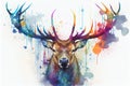 Large Stag antlers portrait Royalty Free Stock Photo