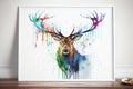 Large Stag antlers portrait Royalty Free Stock Photo