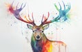 Large Stag antlers portrait Royalty Free Stock Photo