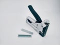 Large stapler and staples for construction work Royalty Free Stock Photo