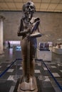 Large statue of Khonsu the ancient Egyptian god of the Moon at Egypt`s new National Museum of Egyptian Civilization NMEC