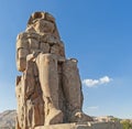 Large statue of Colossus of Memnon in Luxor Egypt