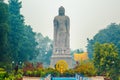 Large statue of standing Buddha in WAT THAI Temple, Sarnath Varanasi Royalty Free Stock Photo