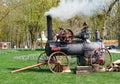 A large steam engine in operation Royalty Free Stock Photo