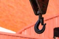 Large steel crane hook