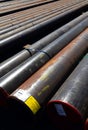 Large steel pipes drilling floor deck