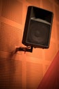 Large stereo speaker in a room Royalty Free Stock Photo