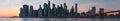 Large stiched panorama of the Manhattan at sunset, New York