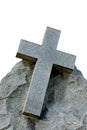 Large Stone Cross White Background