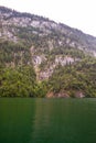Large stone mountains in the Alps on KÃÂ¶nigssee Lake Royalty Free Stock Photo
