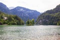 Large stone mountains in the Alps on KÃÂ¶nigssee Lake Royalty Free Stock Photo