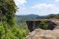 Large stone plateau and the view from it. Cambodia