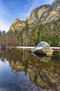 Large stone reflection in Mirror Lake