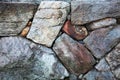 Stone wall with rough textures arranged together Royalty Free Stock Photo