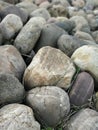 Large stones appear that have natural colors