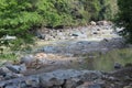 Large stones in the river in West Java in Indonesia Royalty Free Stock Photo