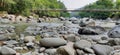 Large stones in the river in West Java in Indonesia Royalty Free Stock Photo