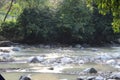 Large stones in the river in West Java in Indonesia Royalty Free Stock Photo