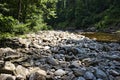 Large Stones on the Shore of the Pigeon River Royalty Free Stock Photo