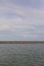 Large stones Was prepared in place of the sandy beach for the wave walls