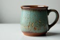 Large stoneware mug, textured surface, slightly curved handle, earthy, warmth, cup Royalty Free Stock Photo