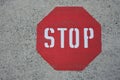 Stop sign on concert floor