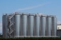 Large storage system of wine metallic fermentation tanks