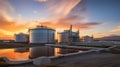 Large storage tanks used for storing chemical petroleum petrochemical refinery product