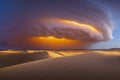Large Storm Clouds over the Desert Landscape