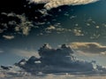 Tropical storm front on horizon panorama Royalty Free Stock Photo